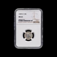 A 1909-O Barber 10c Coin [NGC MS61]