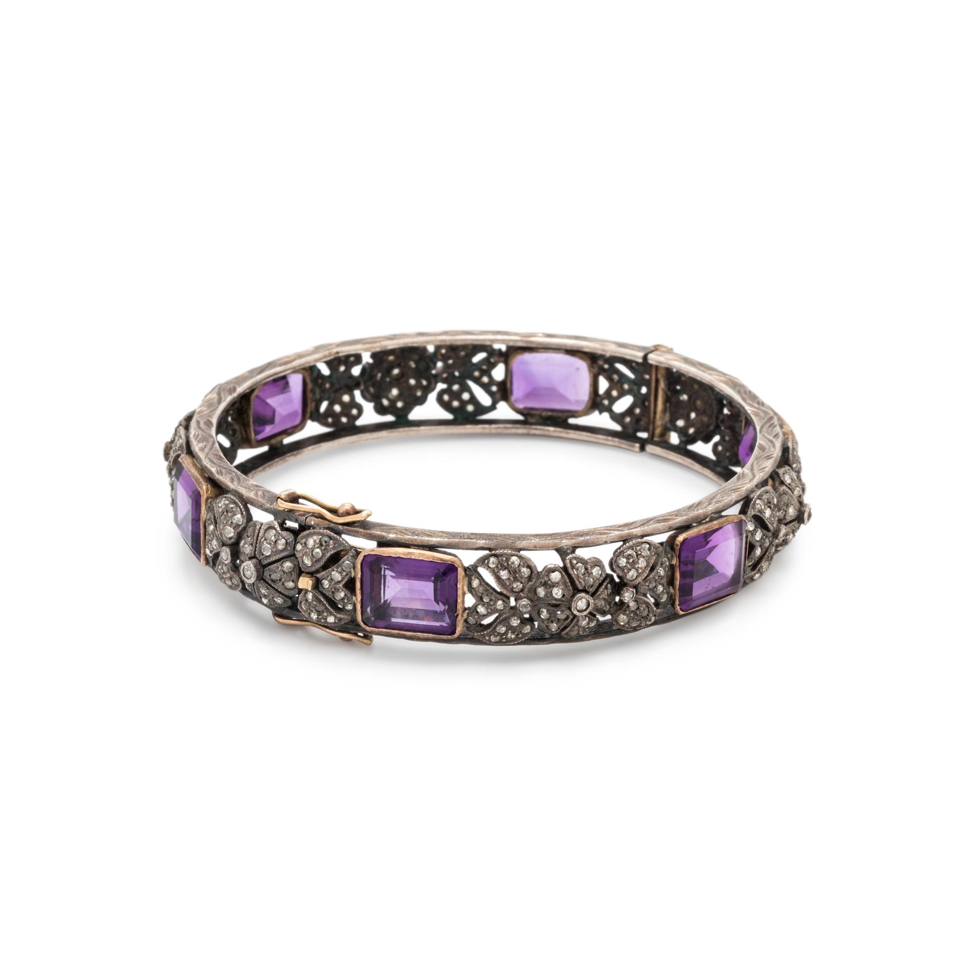 AMETHYST AND DIAMOND BANGLE BRACELET