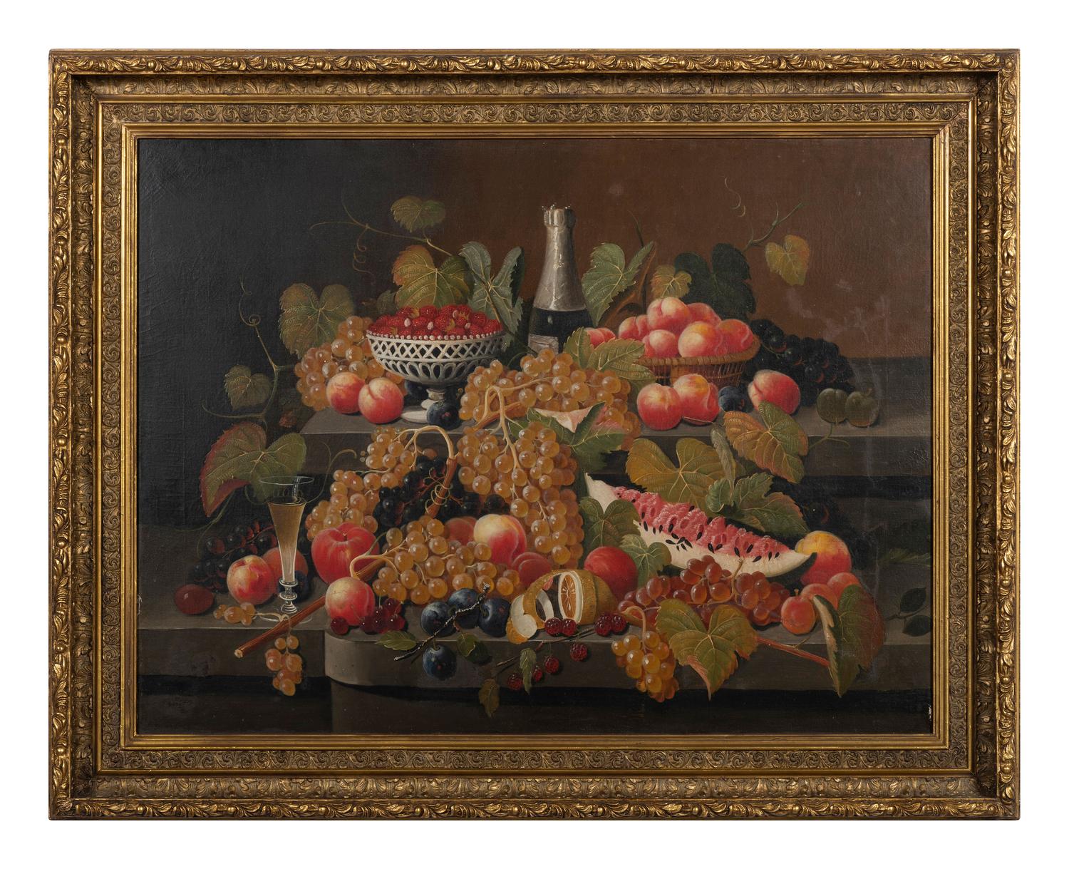 Sumptuous Still-Life with Fruit and Champagne