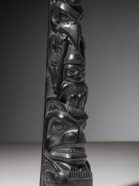 Haida Carved Argillite Model Totem Pole