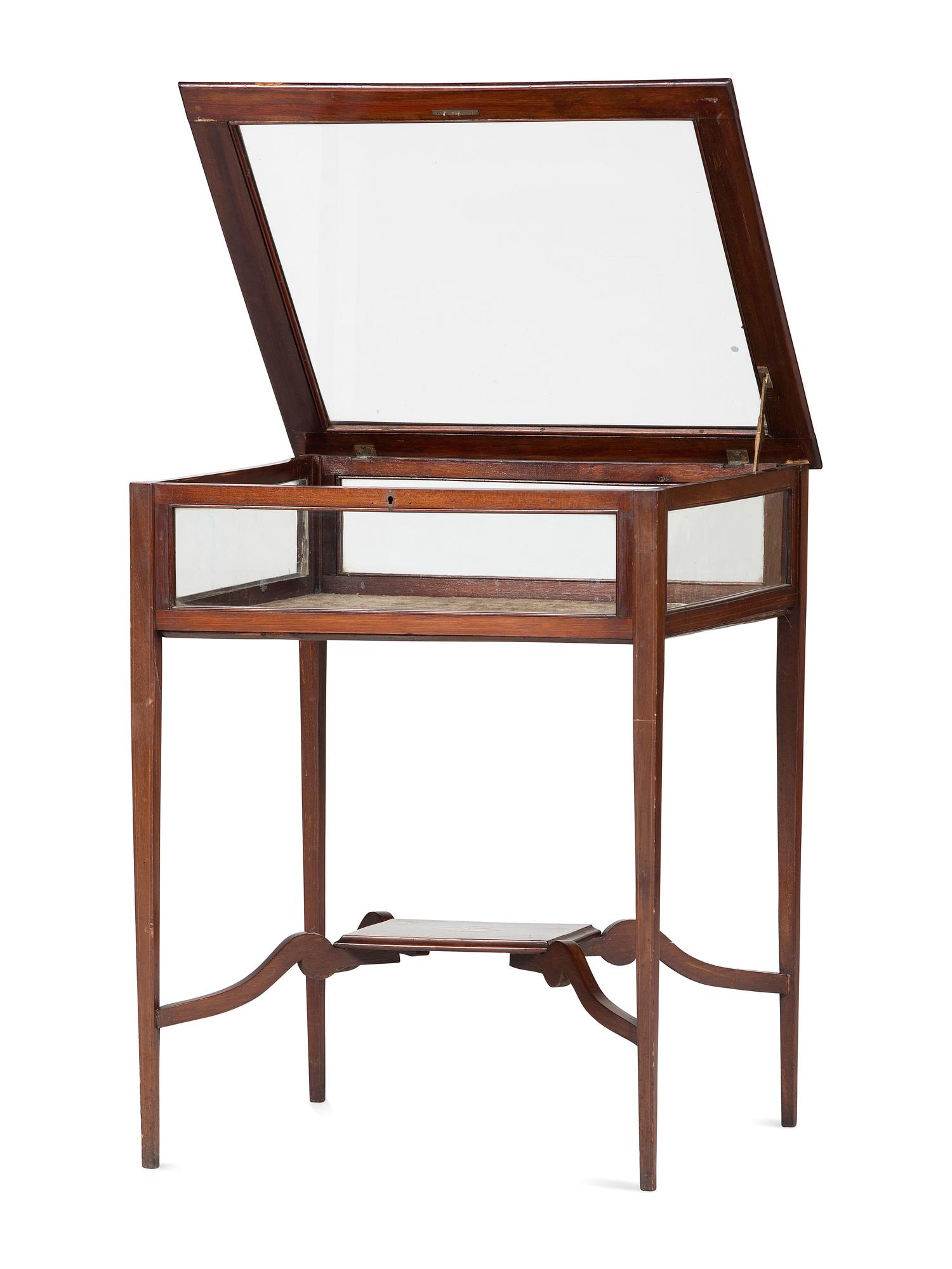 A Federal Style Inlaid Mahogany Vitrine Table