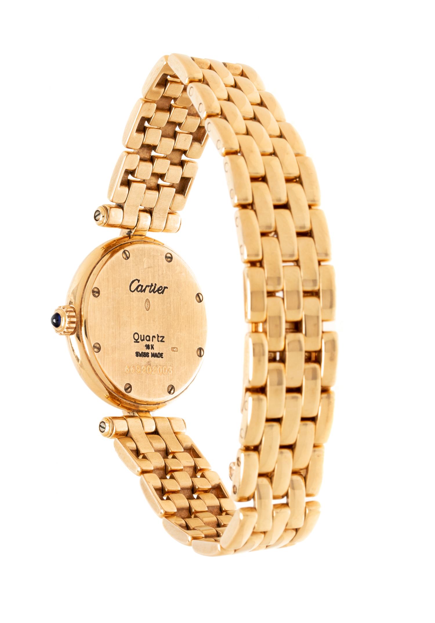 CARTIER, 18K YELLOW GOLD 'VENDOME' WRISTWATCH