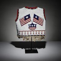 Sioux Child's Beaded Hide Vest, with American Flags