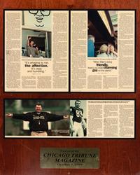 A Group of Four Newspaper and Magazine Clippings Formerly Displayed at Mike Ditka’s Restaurant