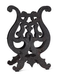 A Cast Iron Lyre Form Music Stand