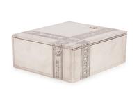 A Russian Silver and Gold-Mounted Table-Top Cigarette Box