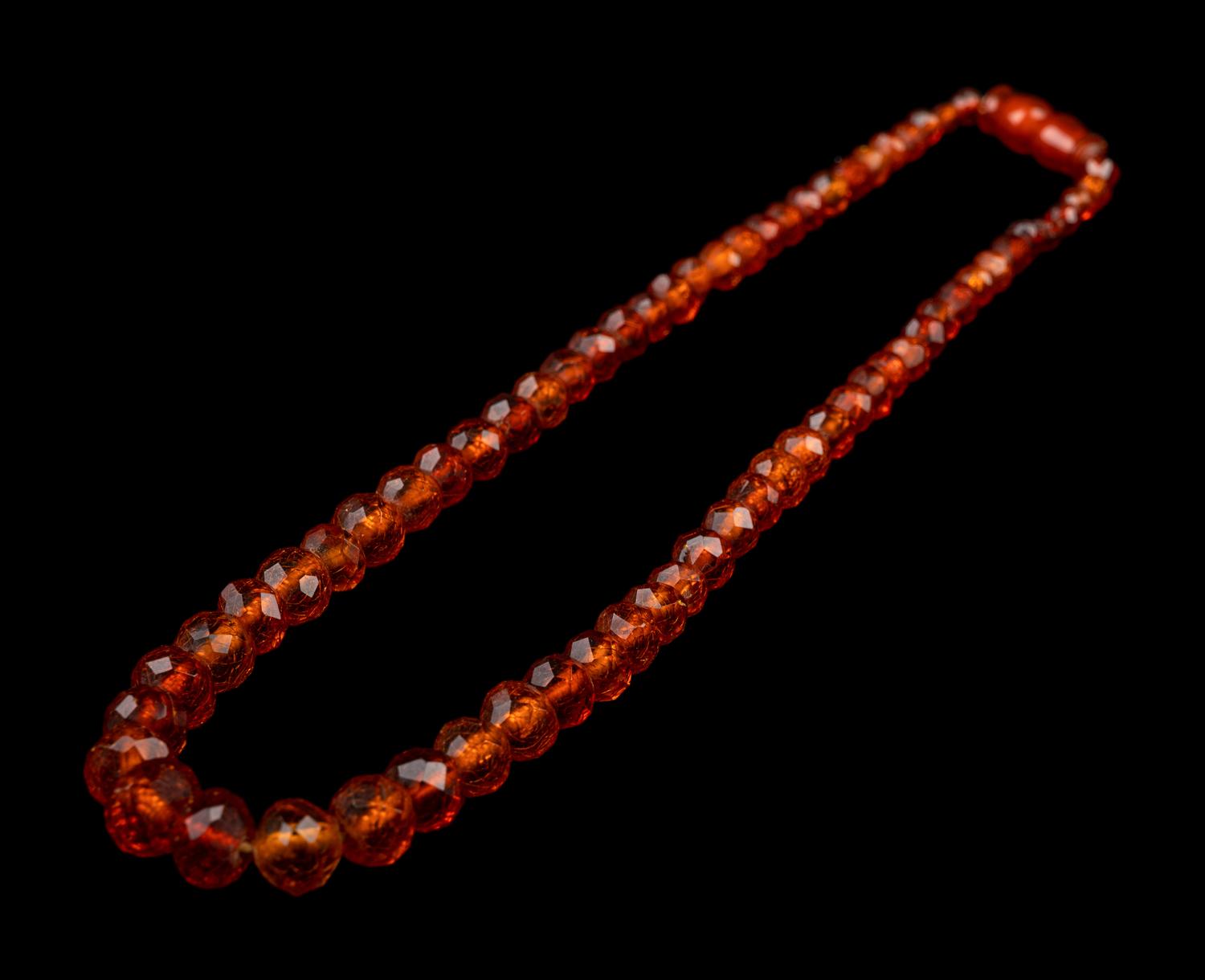 Four Chinese Beaded Amber Jewelry