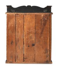 A Country Black and Red-Painted Pine Hanging Cabinet