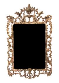 A Chinese Chippendale Style Giltwood Mirror, Height 63 x width 38 1/2 inches.