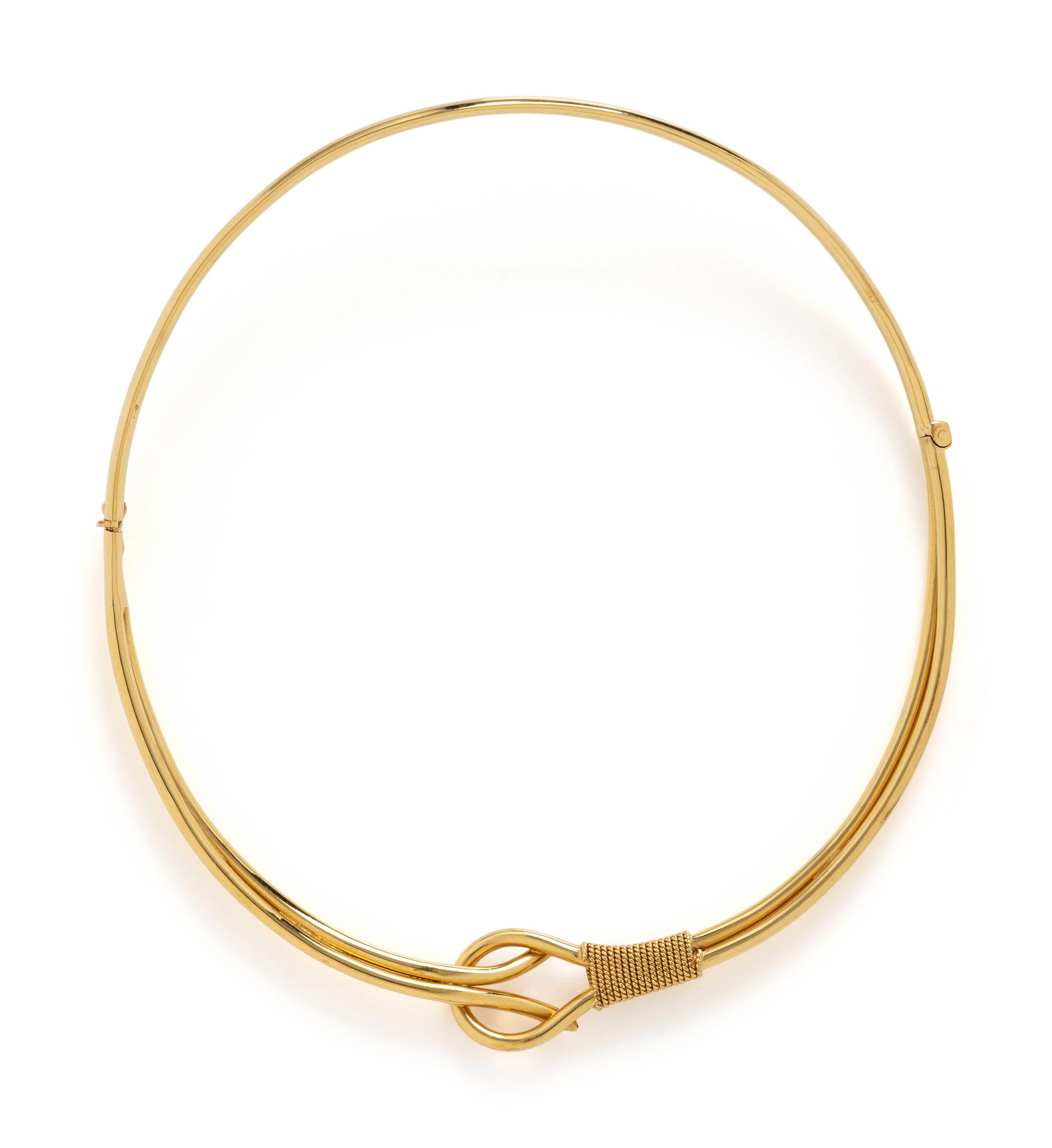 YELLOW GOLD CHOKER NECKLACE