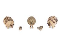 Five Chinese Slip-Glazed Earthenware Animals