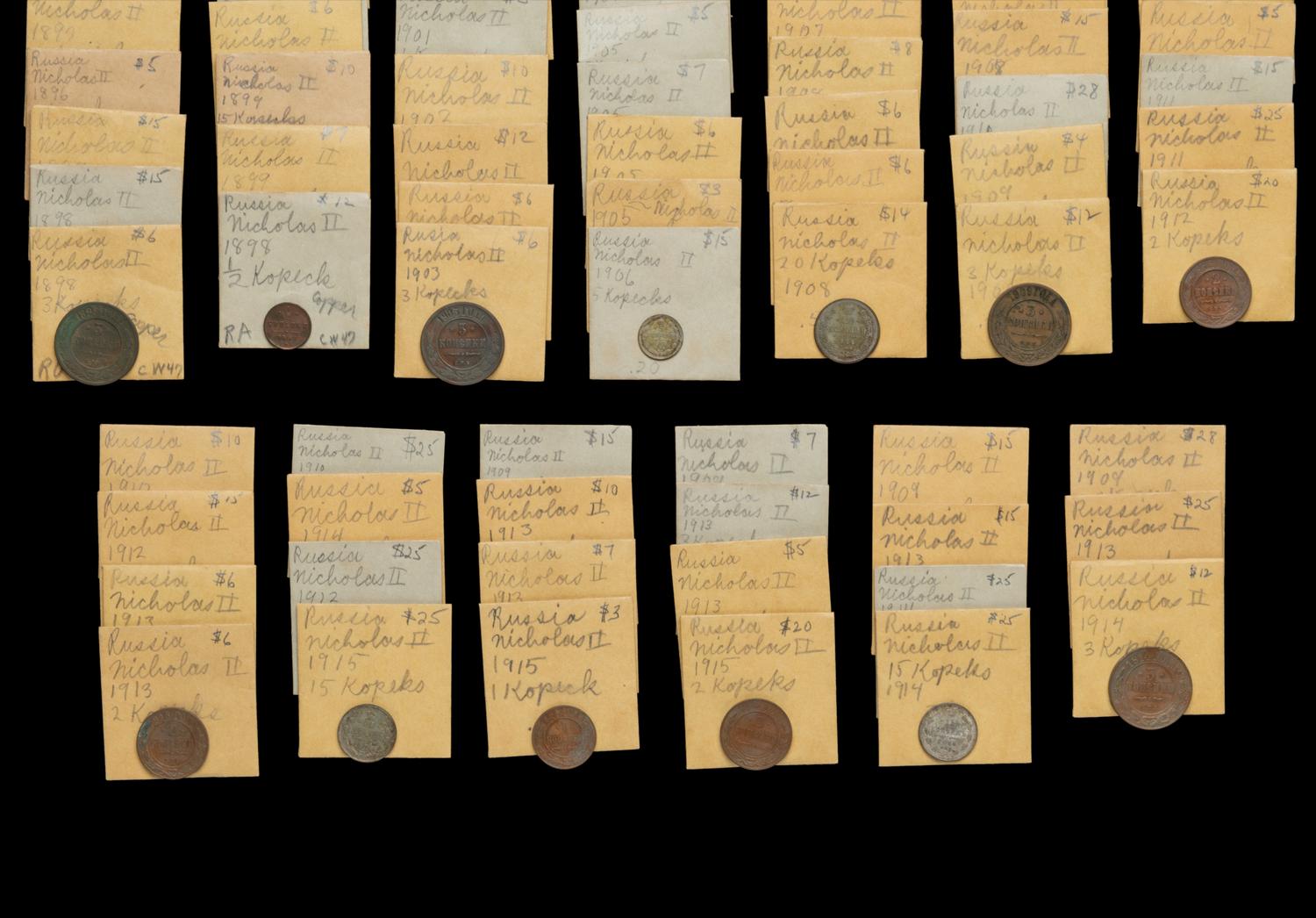 [RUSSIA] A Large Collection of Nicholas II Silver and Copper Coins