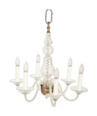 A Venetian Style Glass Six-Light Chandelier