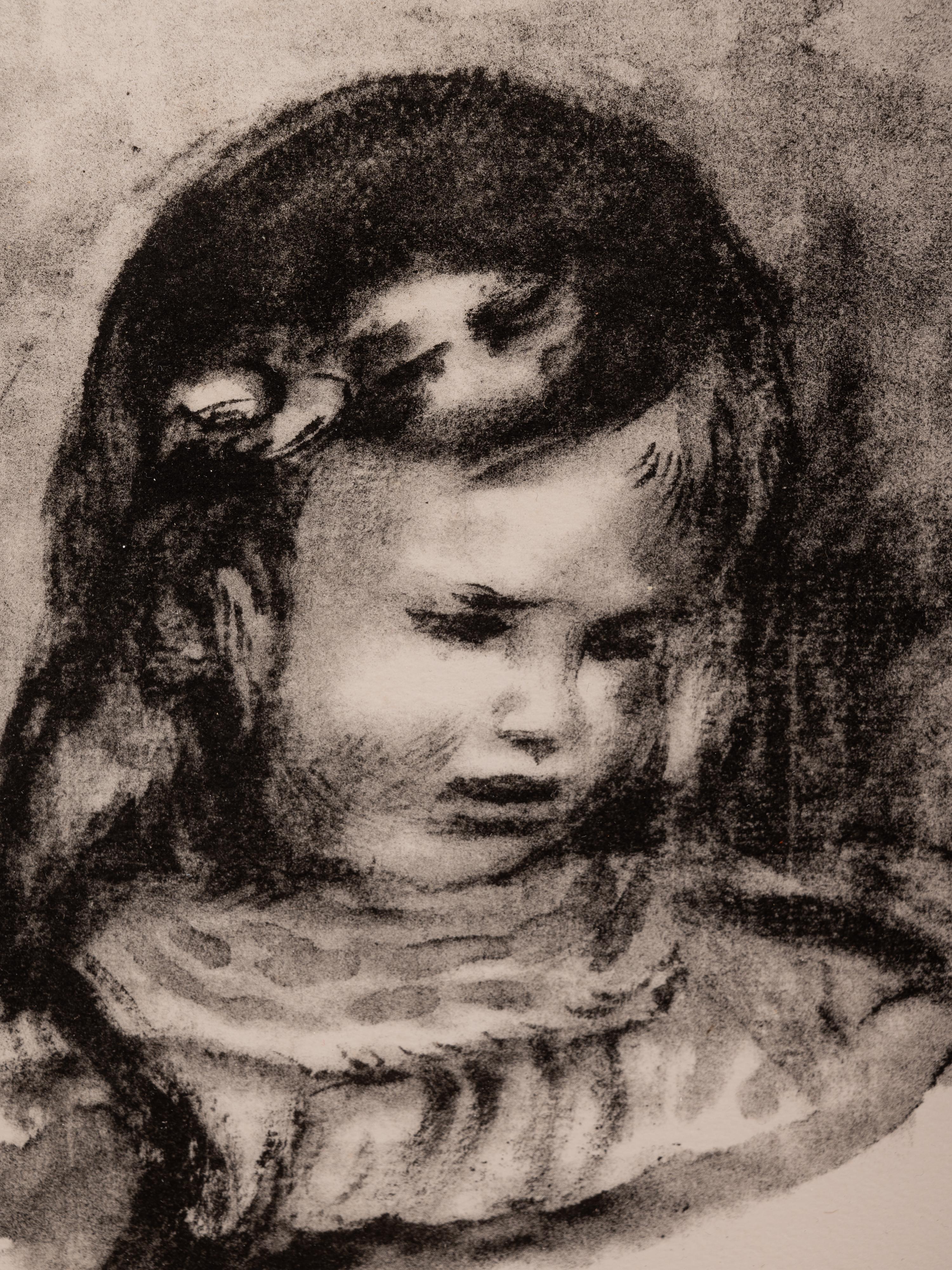 Claude Renoir, La Tête Baisée (from L'Album des Douze Lithographies Originales de Pierre-Auguste Renoir)