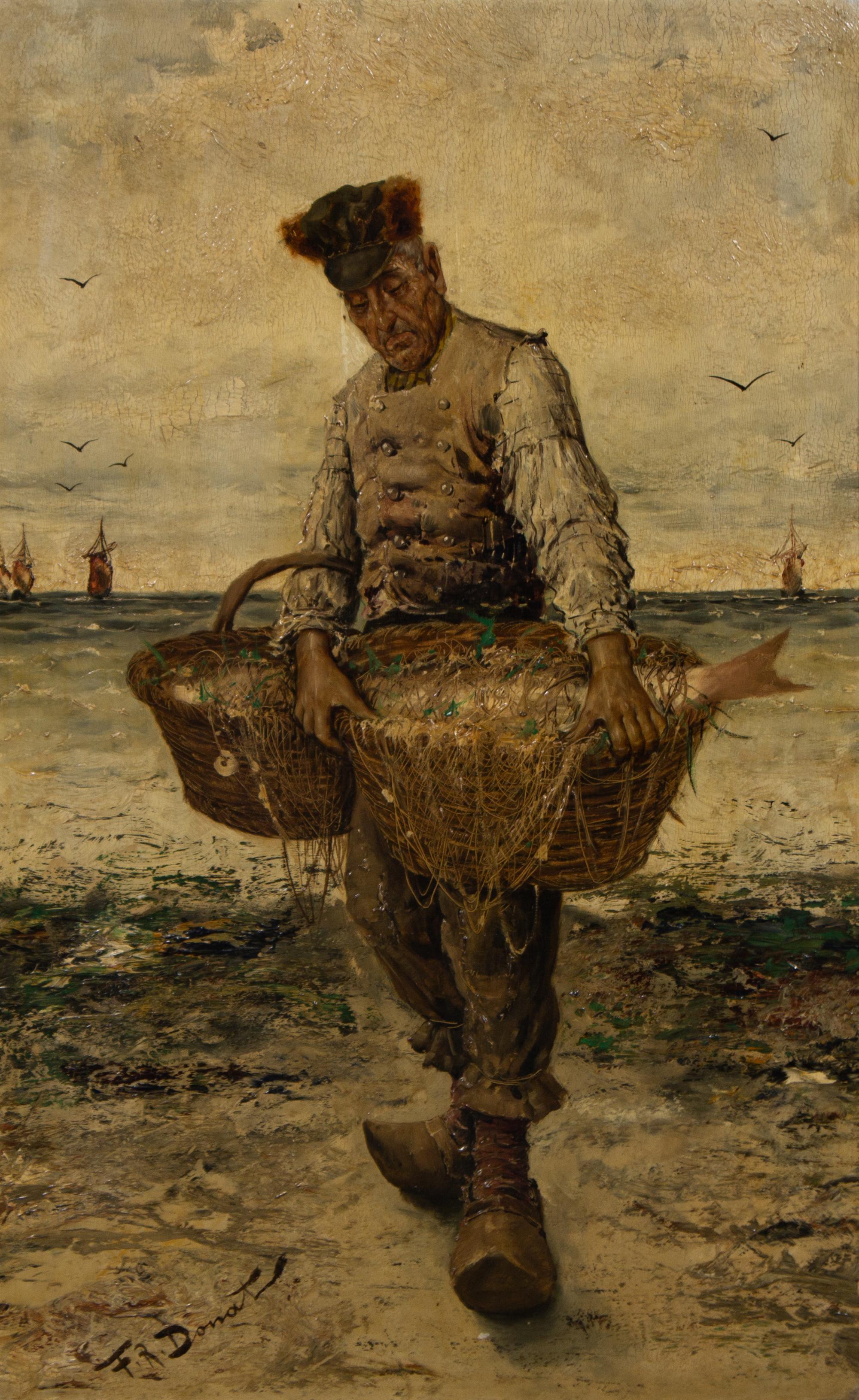 Frederick Reginald Donat, (Belgian, 1830- 1907), Breton Fisherman