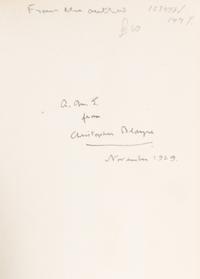 BLAYRE, CHRISTOPHER. The Purple Sapphie and Other Posthumous Papers. London, 1921. First edition, signed.