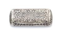A Continental Niello Silver Cigarette Case, Marks obscured, the case decorated with floral and foliate decoration throughout, the hinge
