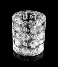 A Lalique Molded and Frosted Glass Vase Height 3 inches. — SECOND HALF 20TH CENTURY