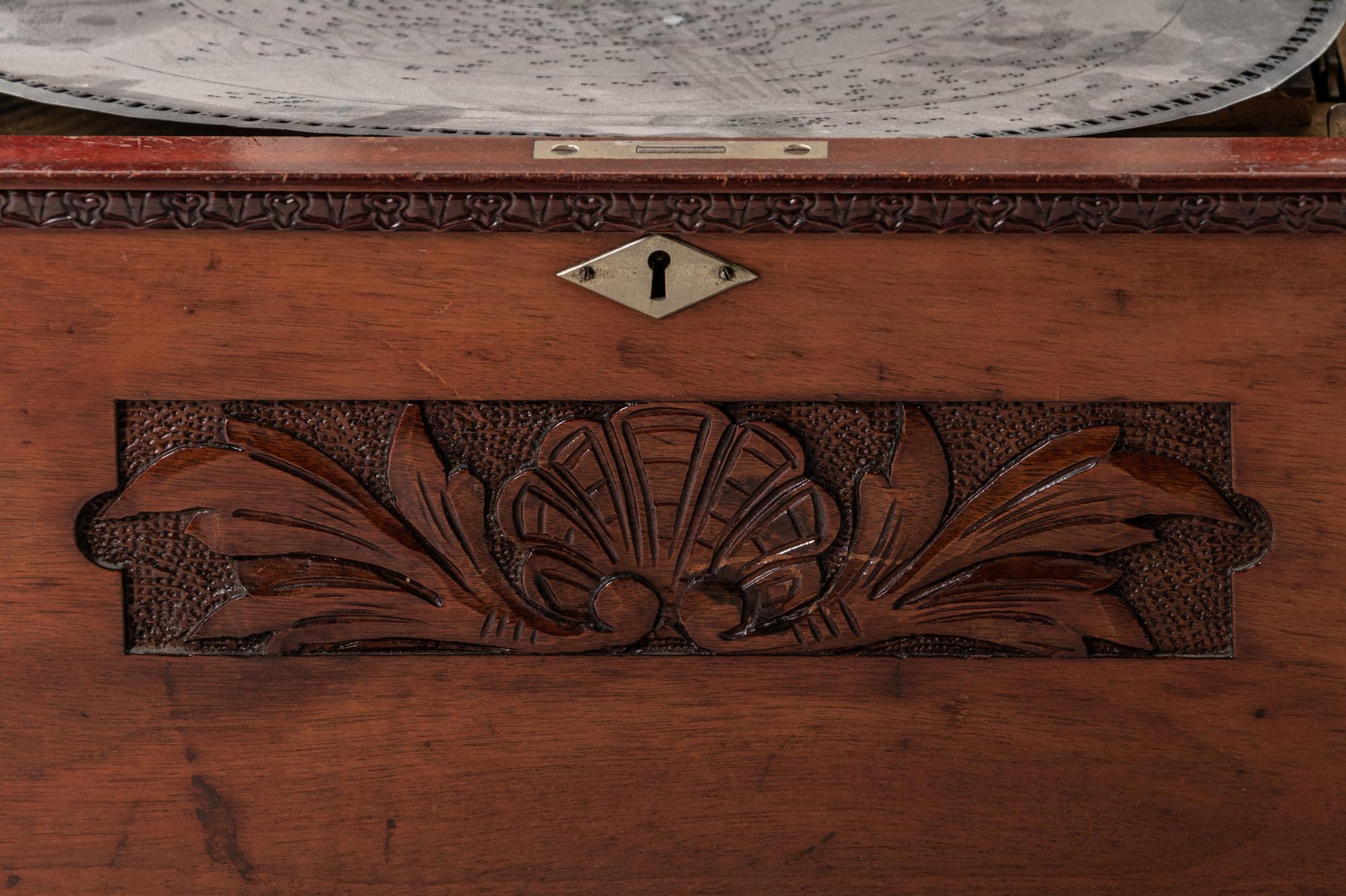 A Criterion Walnut Music Box with Ten Discs