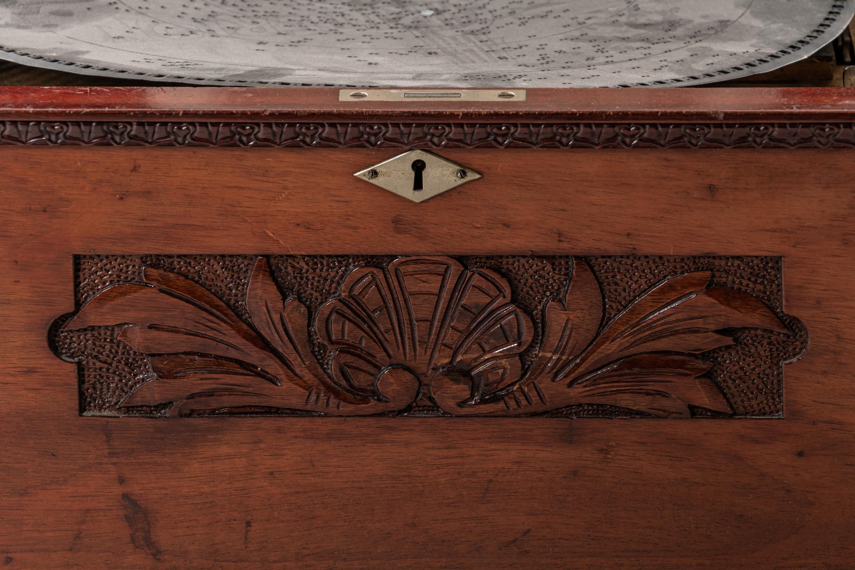 A Criterion Walnut Music Box with Ten Discs