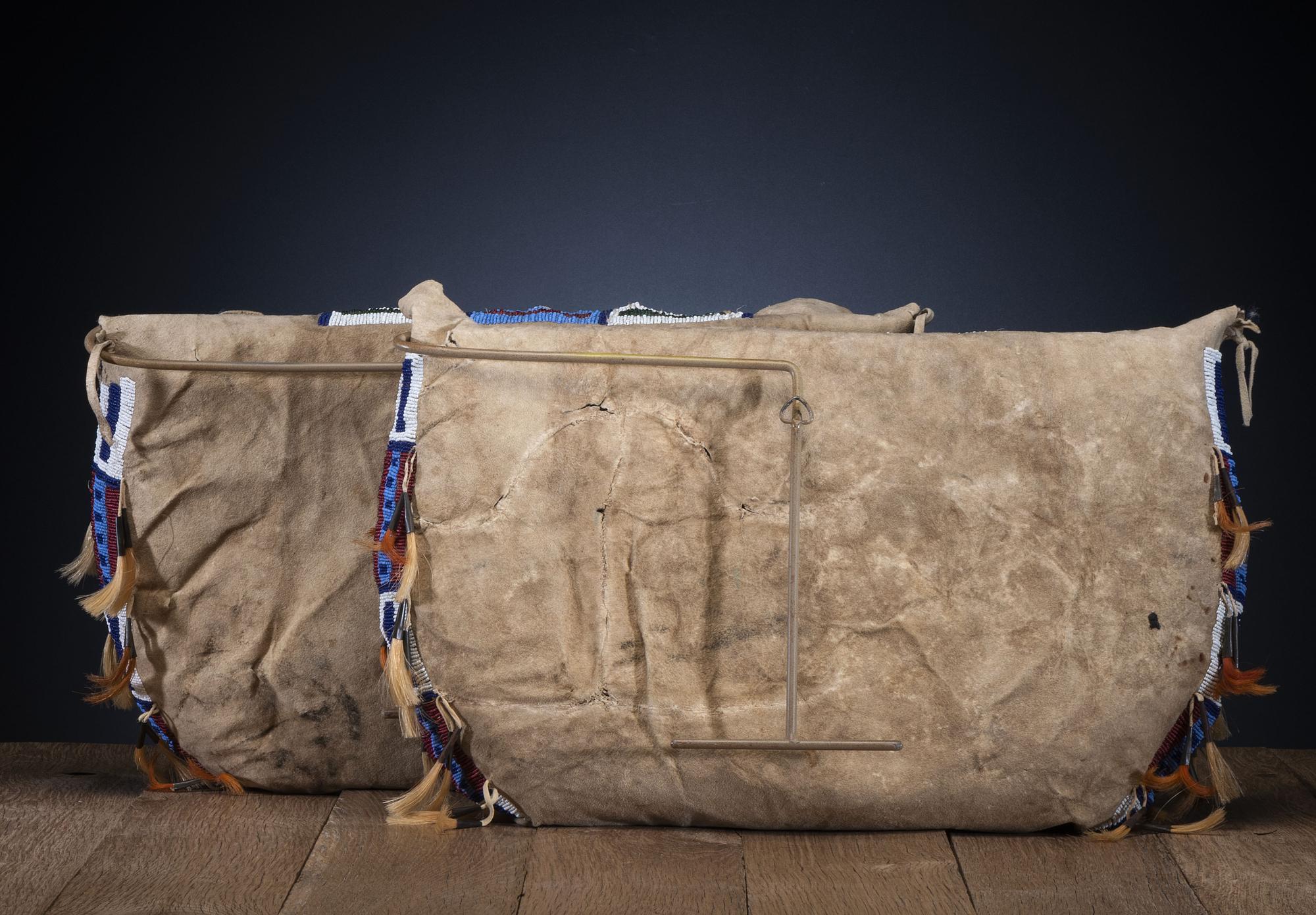 Cheyenne Beaded Hide Possible Bags, Matched Pair