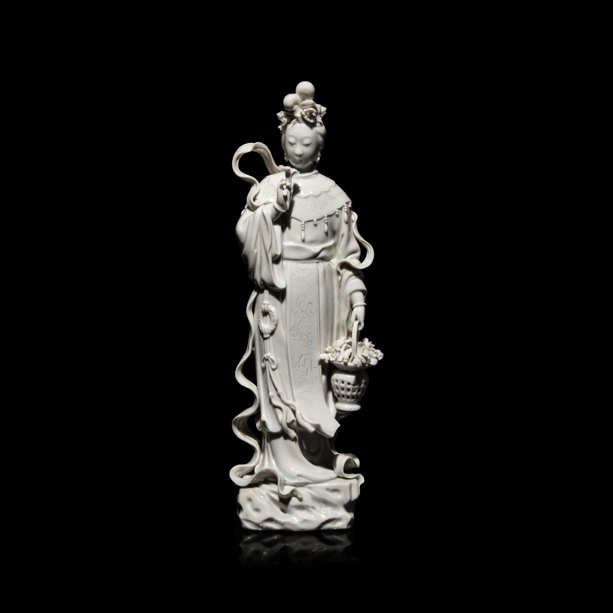 A Chinese Blanc de Chine Figure of a Female Immortal