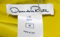 An Oscar de la Renta Chartreuse Silk Dress, Size 10.