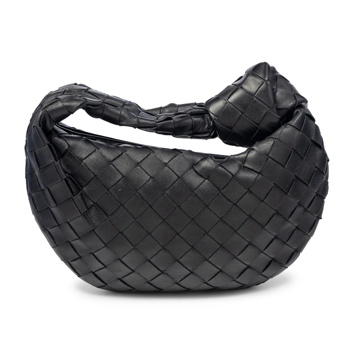 BOTTEGA VENETA, MINI JODIE IN BLACK INTRECCIATO