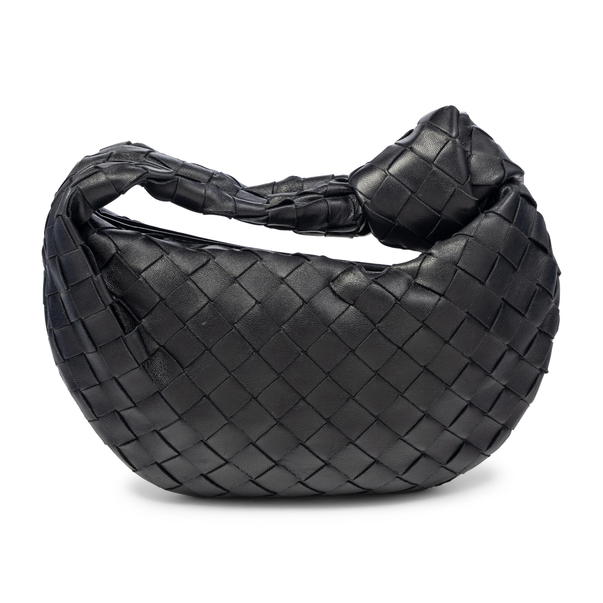 BOTTEGA VENETA, MINI JODIE IN BLACK INTRECCIATO
