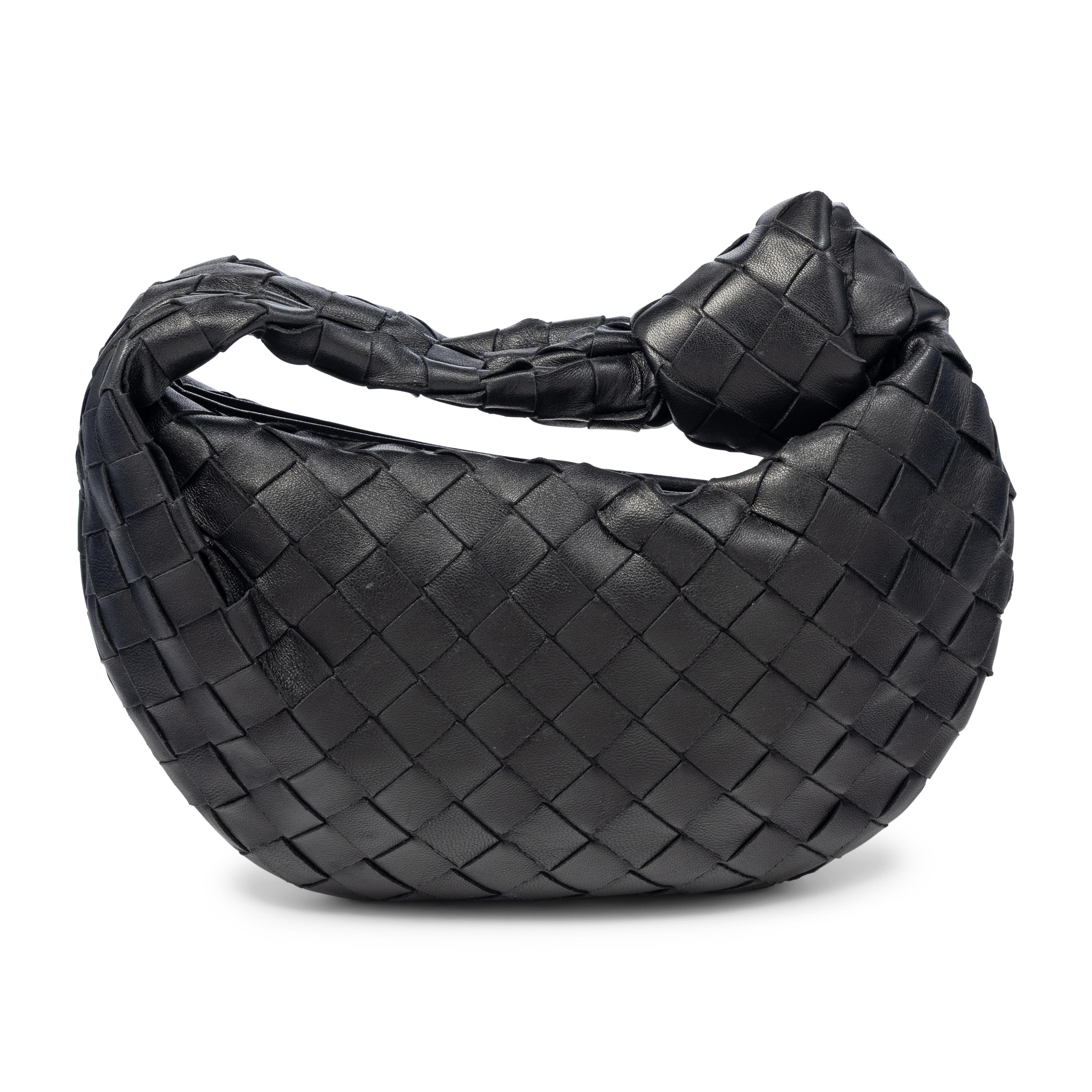 BOTTEGA VENETA, MINI JODIE IN BLACK INTRECCIATO