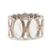 KONSTANTINO, SILVER, MOTHER-OF-PEARL, AND PINK TOURMALINE BRACELET