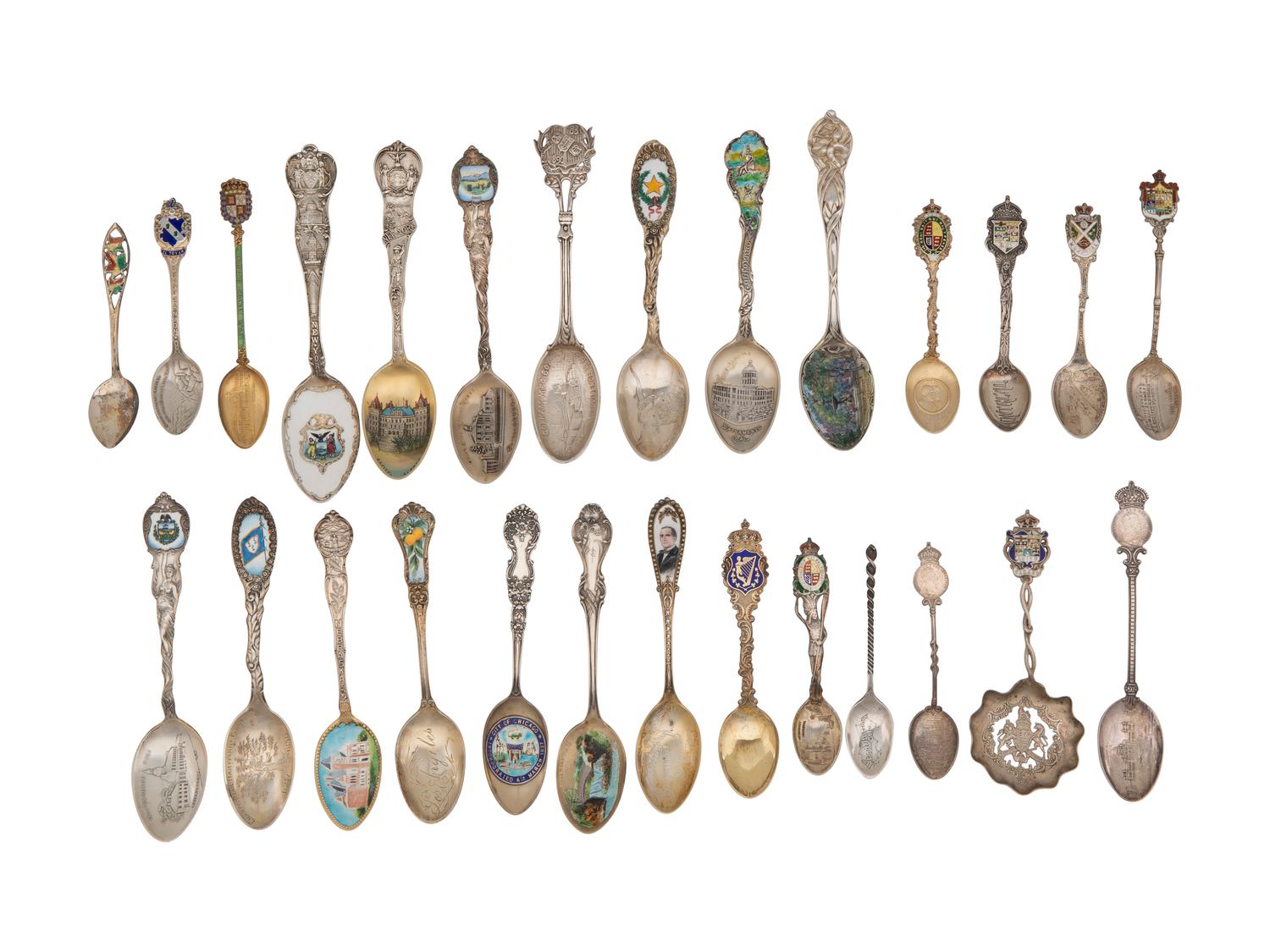 A Collection of Silver Souvenir Spoons