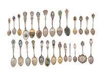 A Collection of Silver Souvenir Spoons