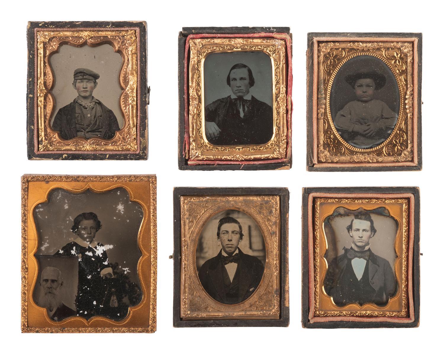 [EARLY PHOTOGRAPHY]. 22 assorted images of boys and fresh-faced young men.