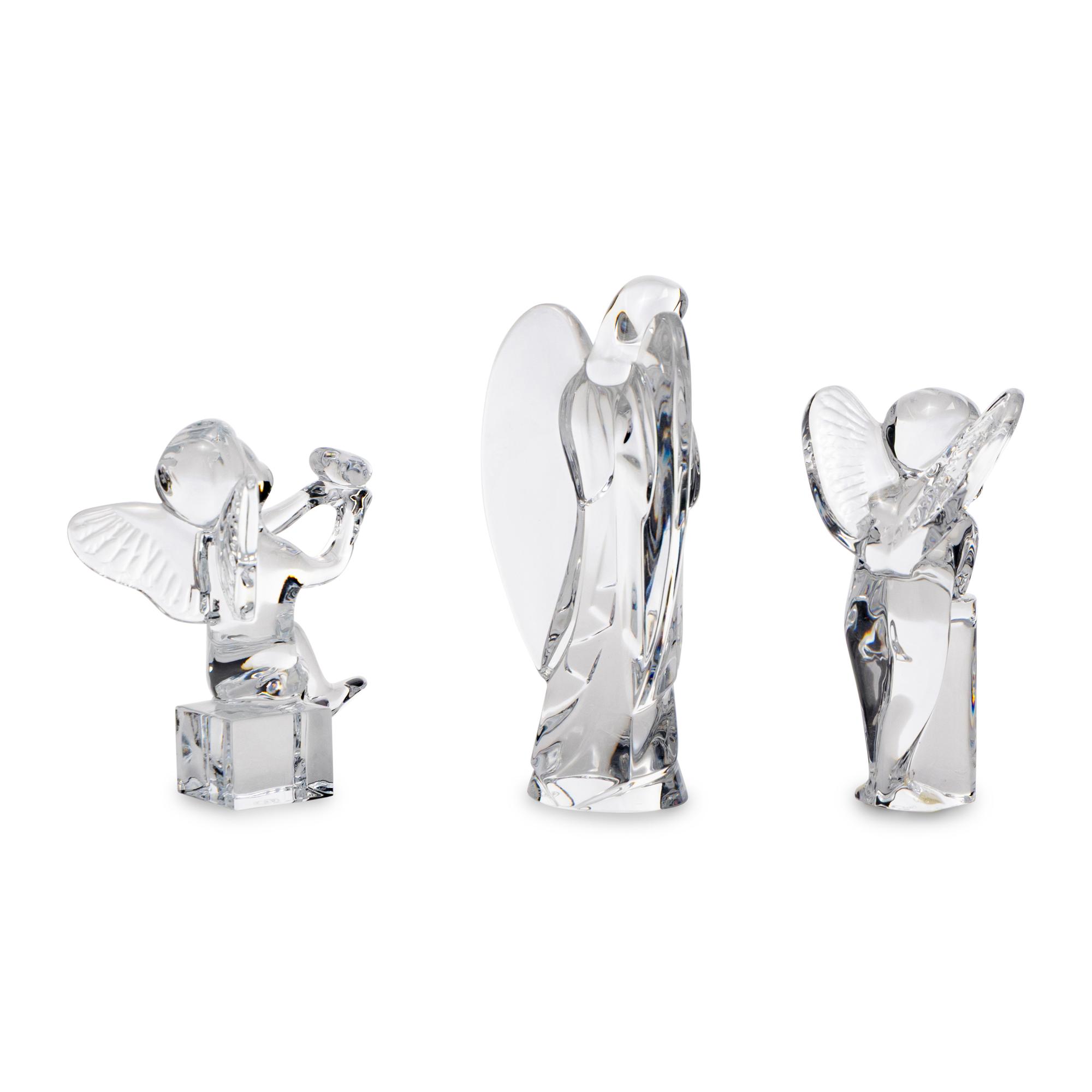 A Group of Three Baccarat Angel Figures