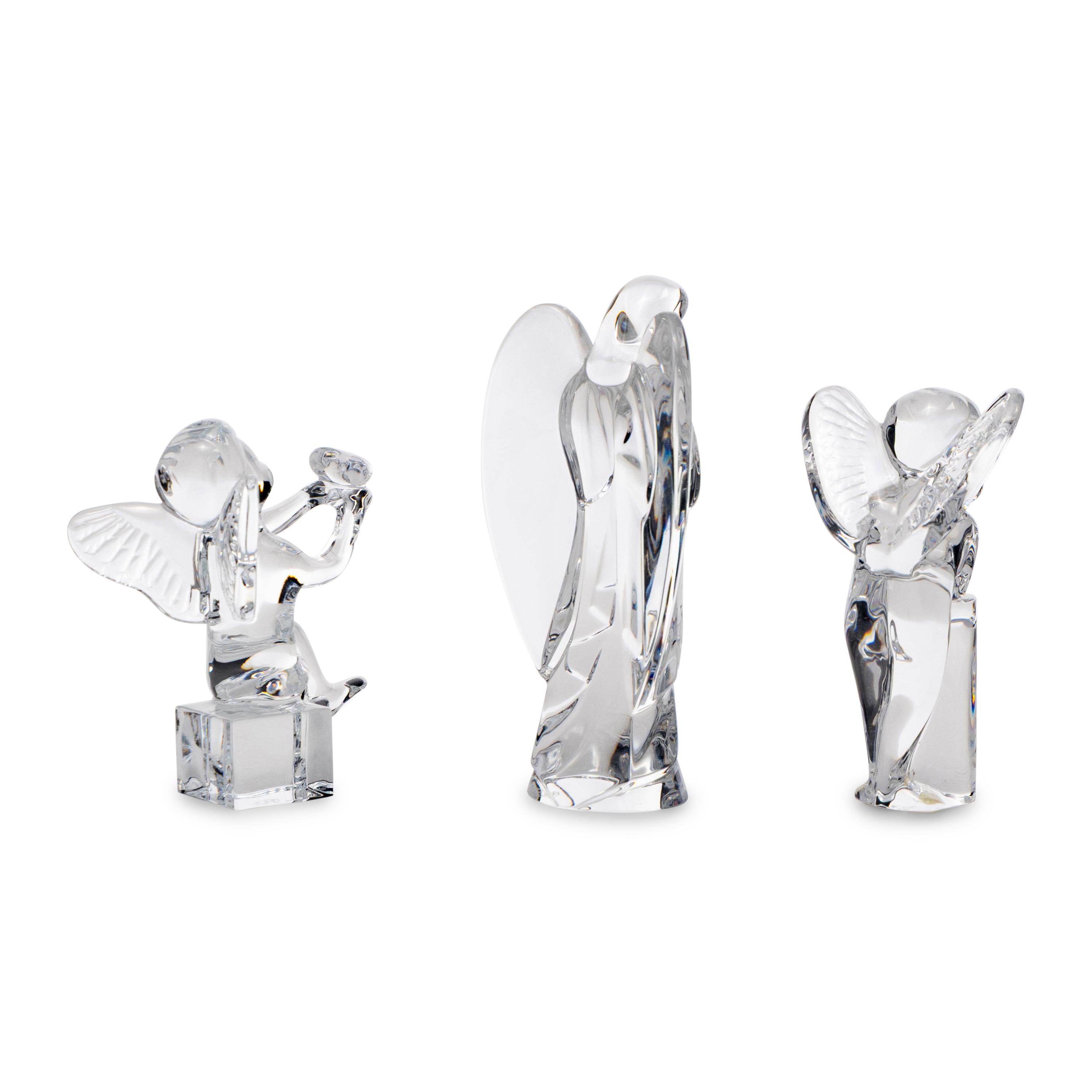 A Group of Three Baccarat Angel Figures