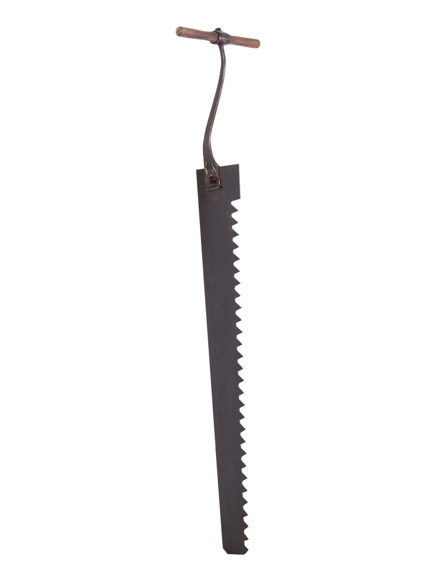 Four Wrought and Cut Iron and Wood Farm Saws