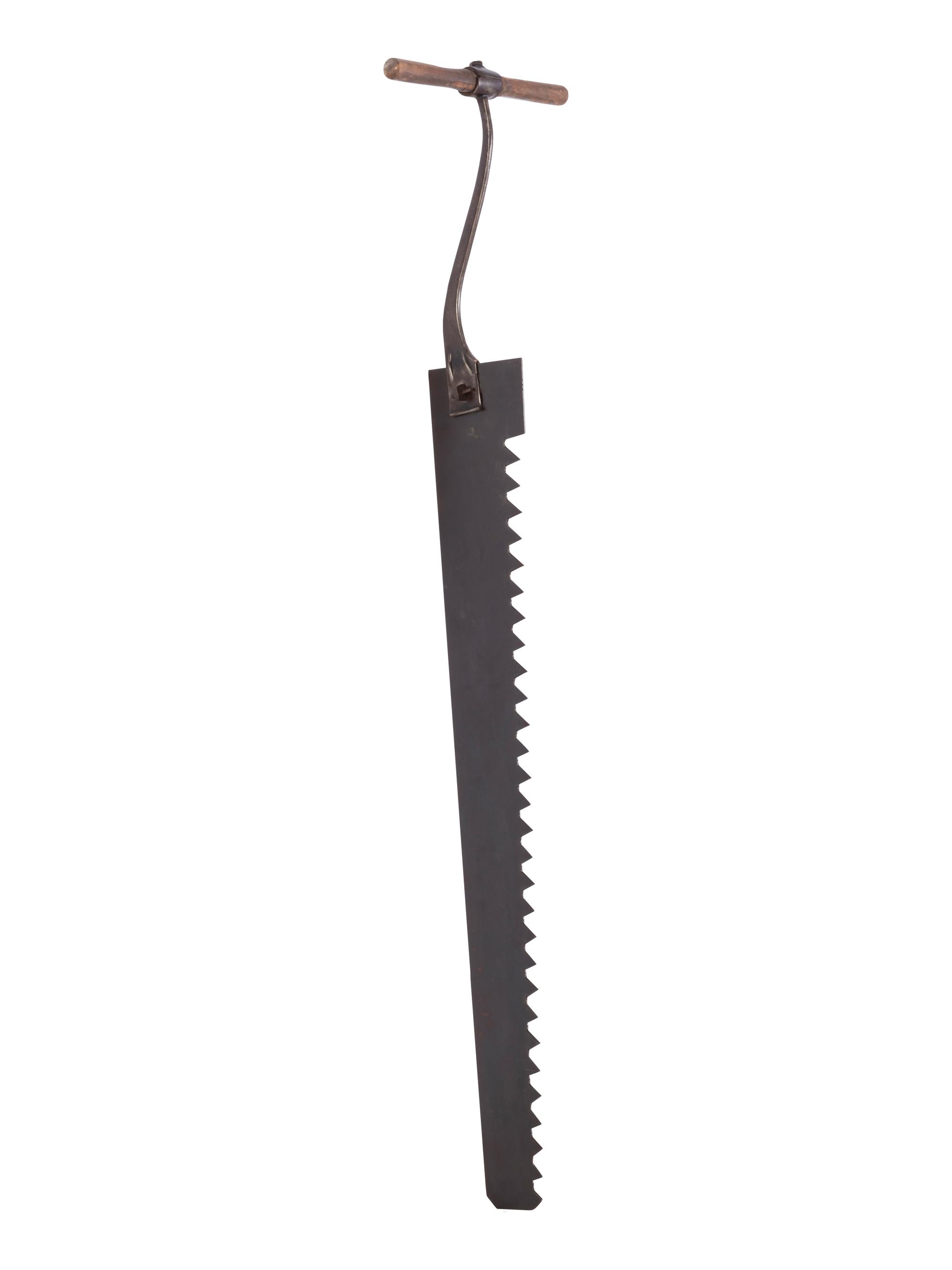 Four Wrought and Cut Iron and Wood Farm Saws