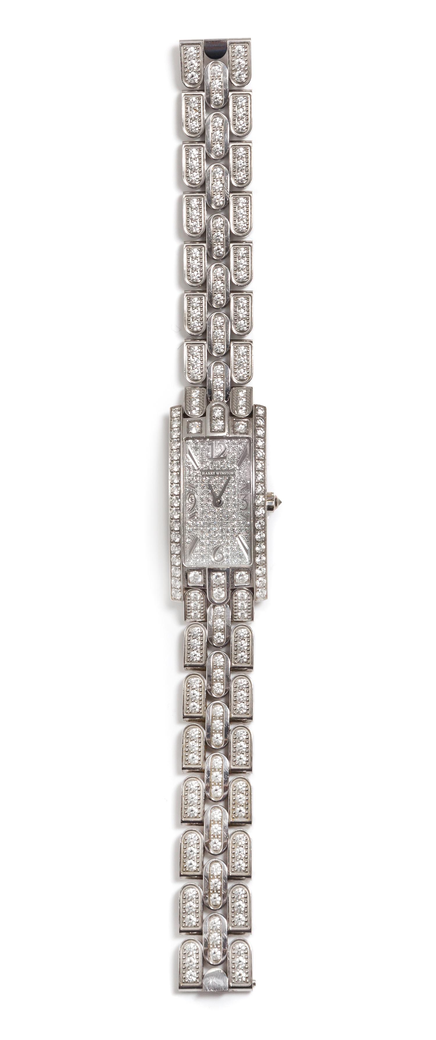 An 18 Karat White Gold and Diamond "Avenue" Wristwatch, Harry Winston, 64.40 dwts.