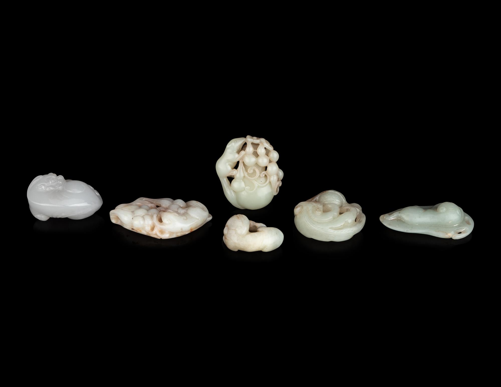 Six Chinese Jade Carvings of Animals