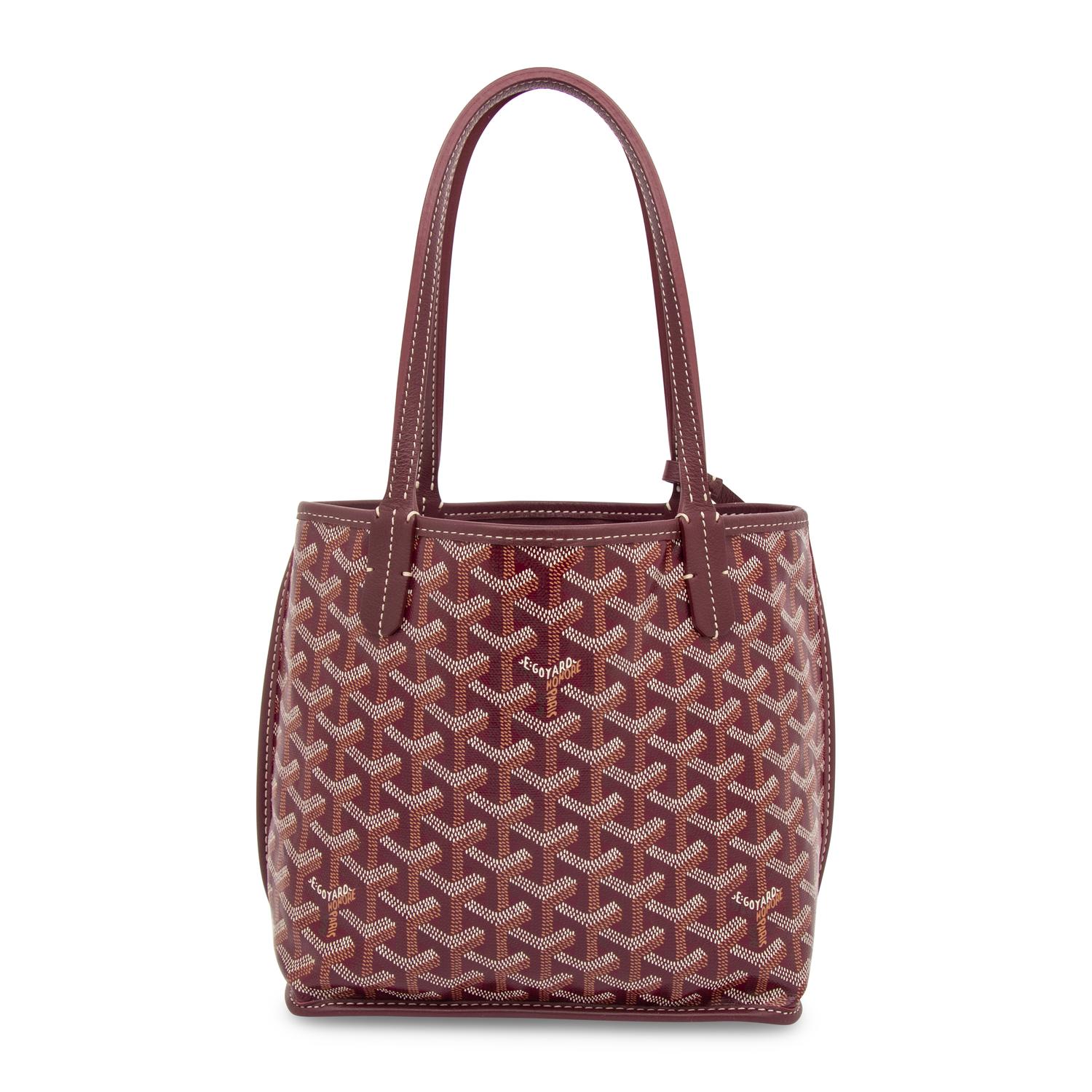 GOYARD, BURGUNDY GOYARDINE MINI TOTE