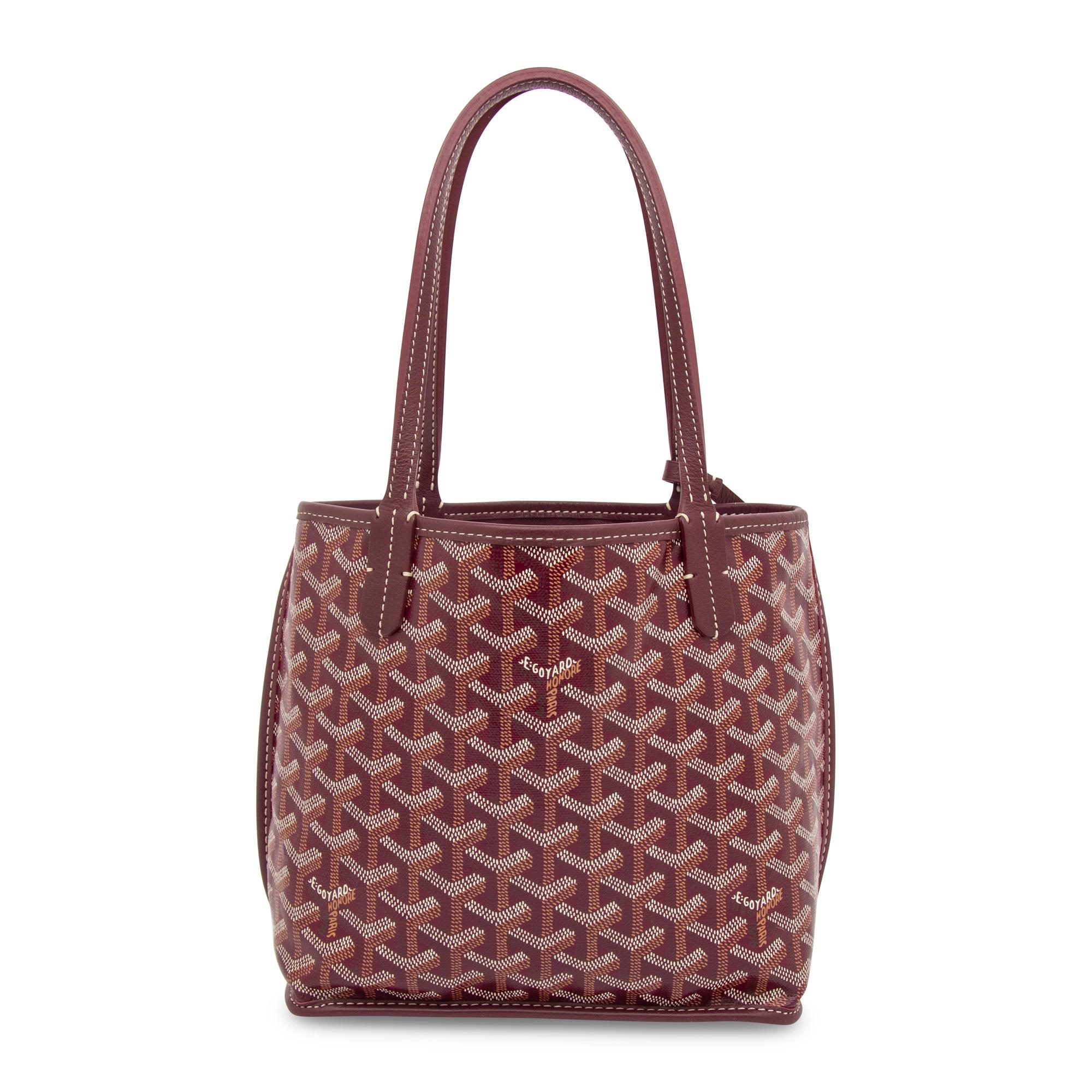GOYARD, BURGUNDY GOYARDINE MINI TOTE