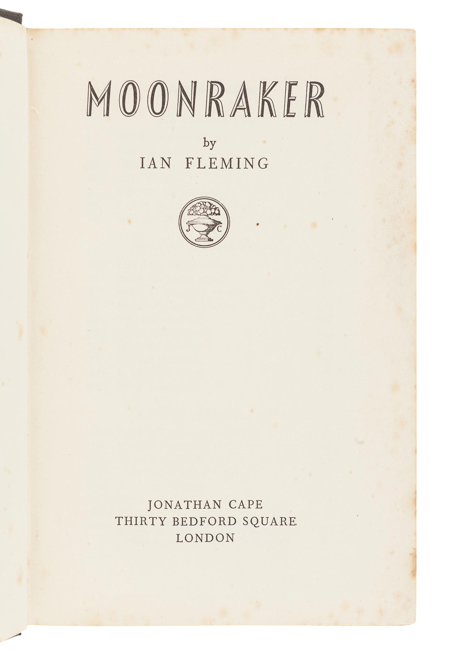 FLEMING, Ian (1908-1964). Moonraker . London: Jonathan Cape, 1955.