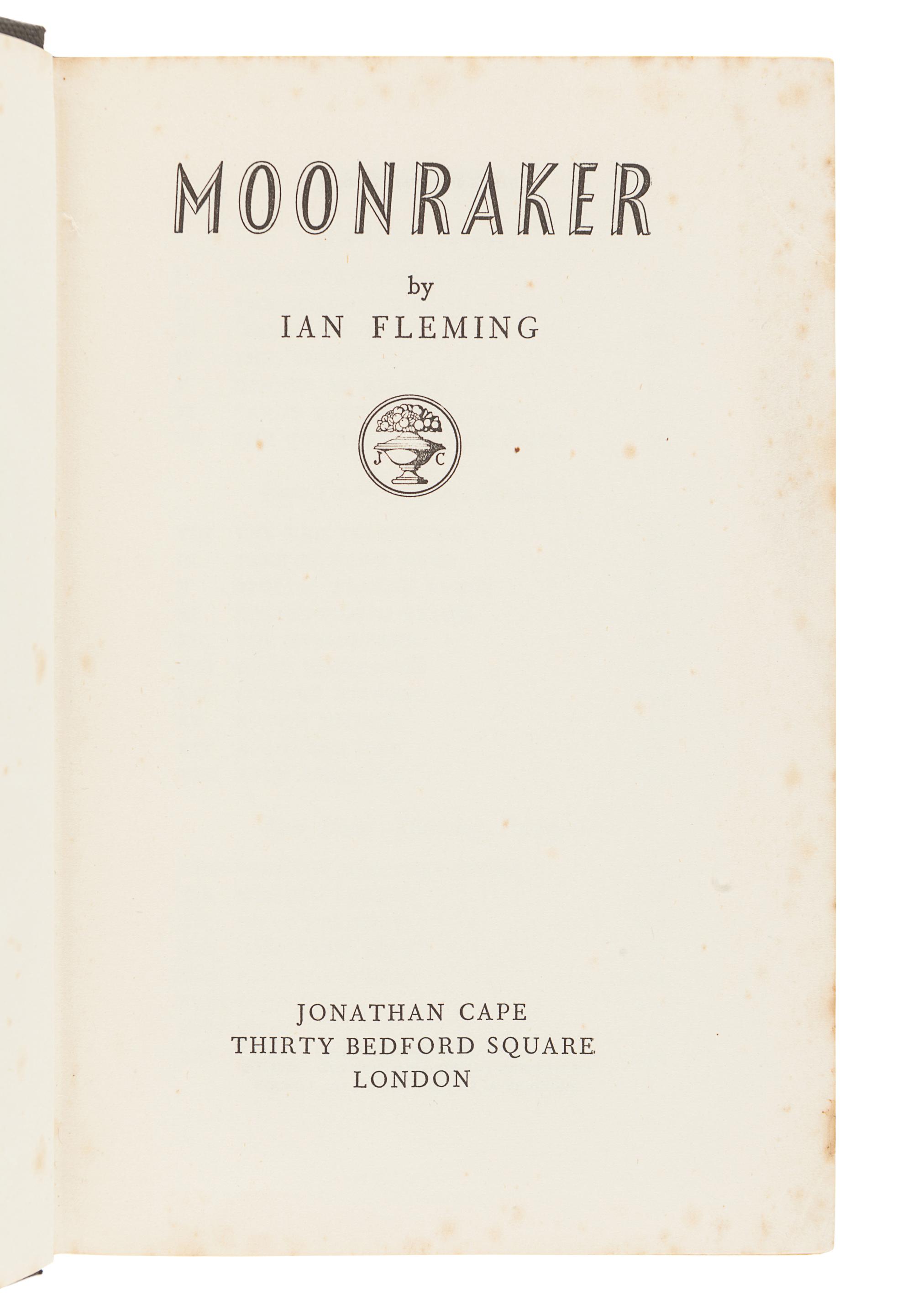 FLEMING, Ian (1908-1964). Moonraker . London: Jonathan Cape, 1955.