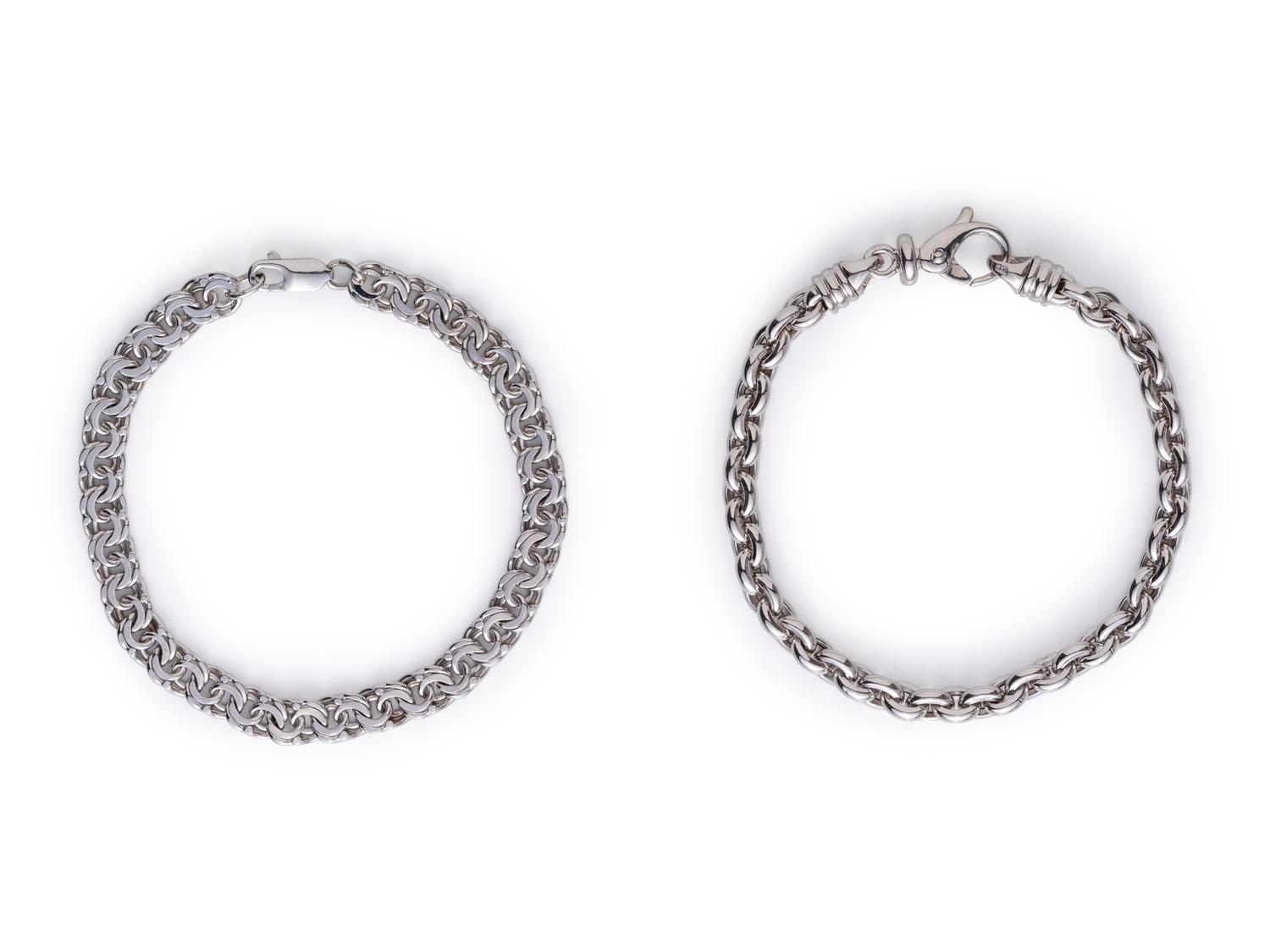 COLLECTION OF WHITE GOLD BRACELETS