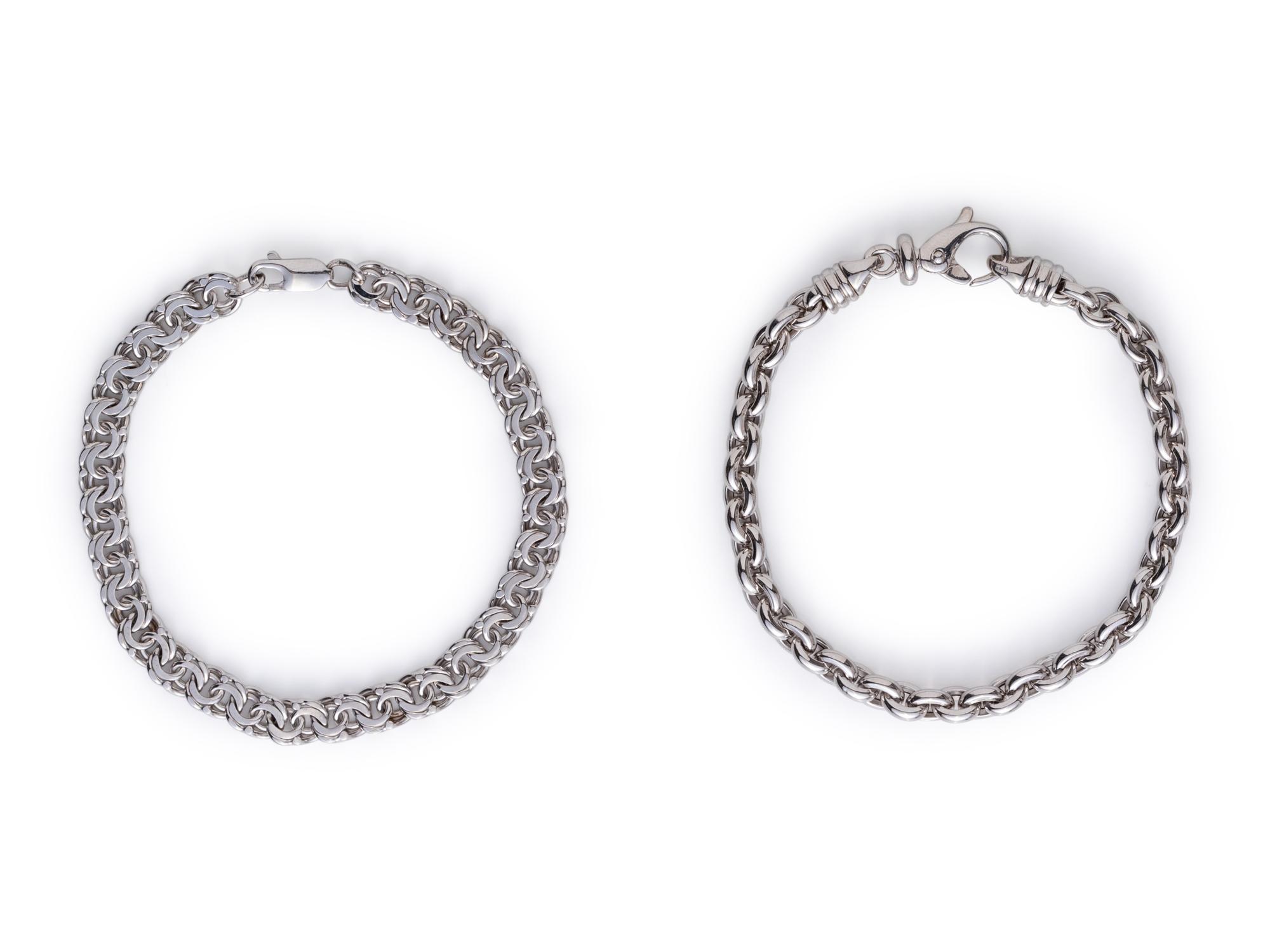 COLLECTION OF WHITE GOLD BRACELETS