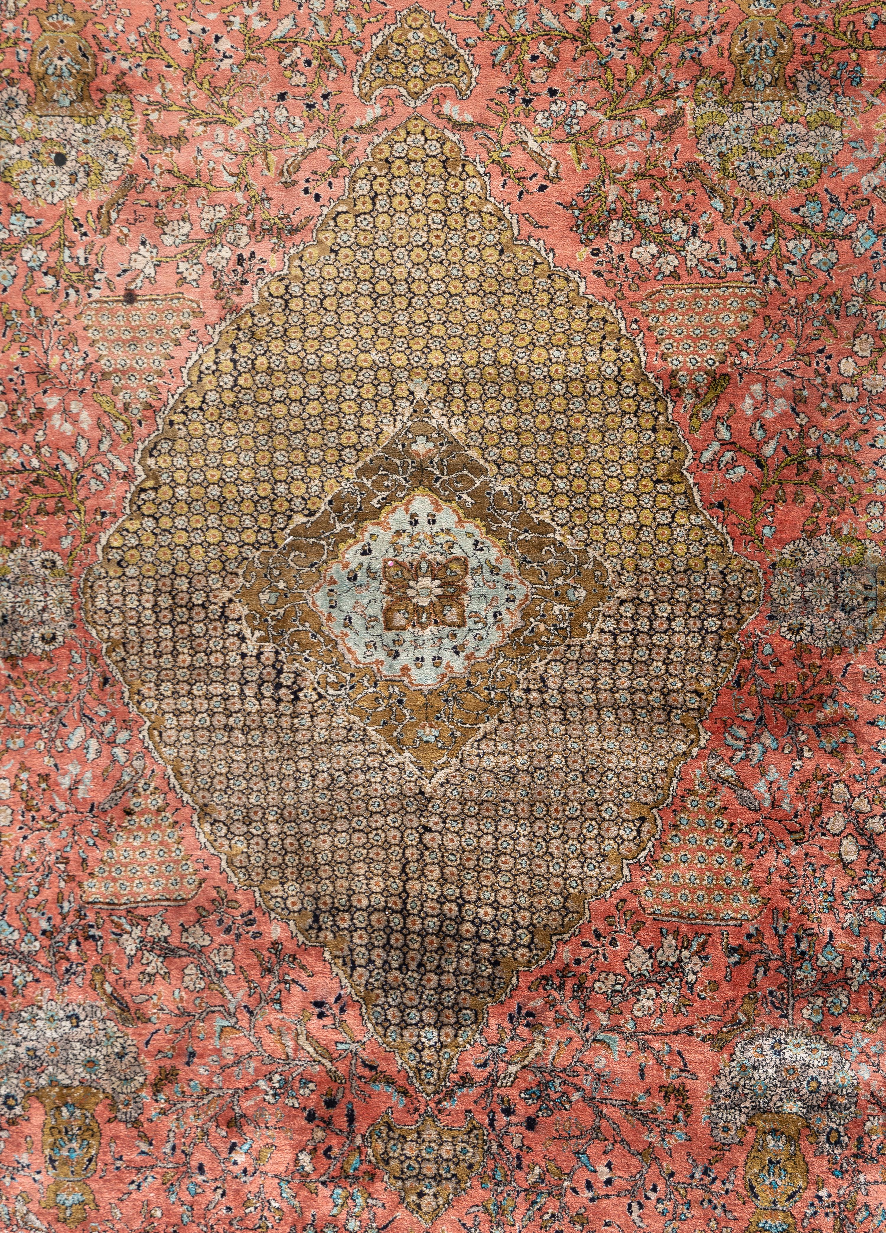 A Qom Silk Rug