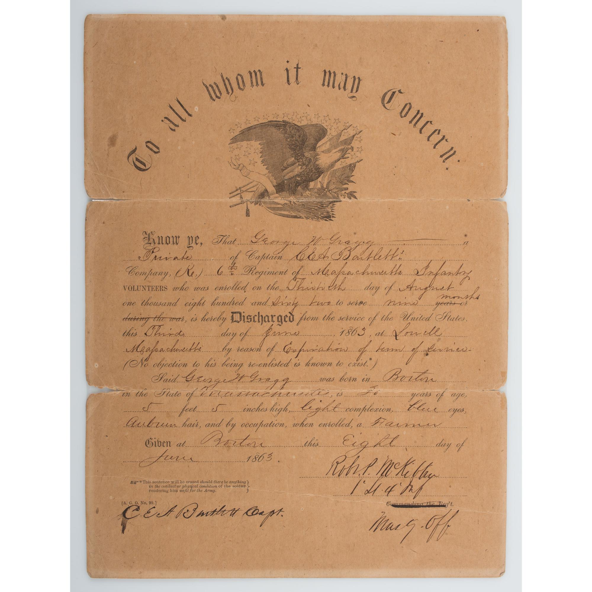 Civil War Hand-Drawn Map of the Siege of Suffolk, Virginia, Owned by Private William Gragg, 6th Massachusetts Infantry, With War-Date Correspondence