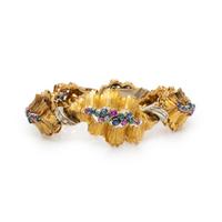 RUBY, EMERALD, SAPPHIRE AND DIAMOND BRACELET