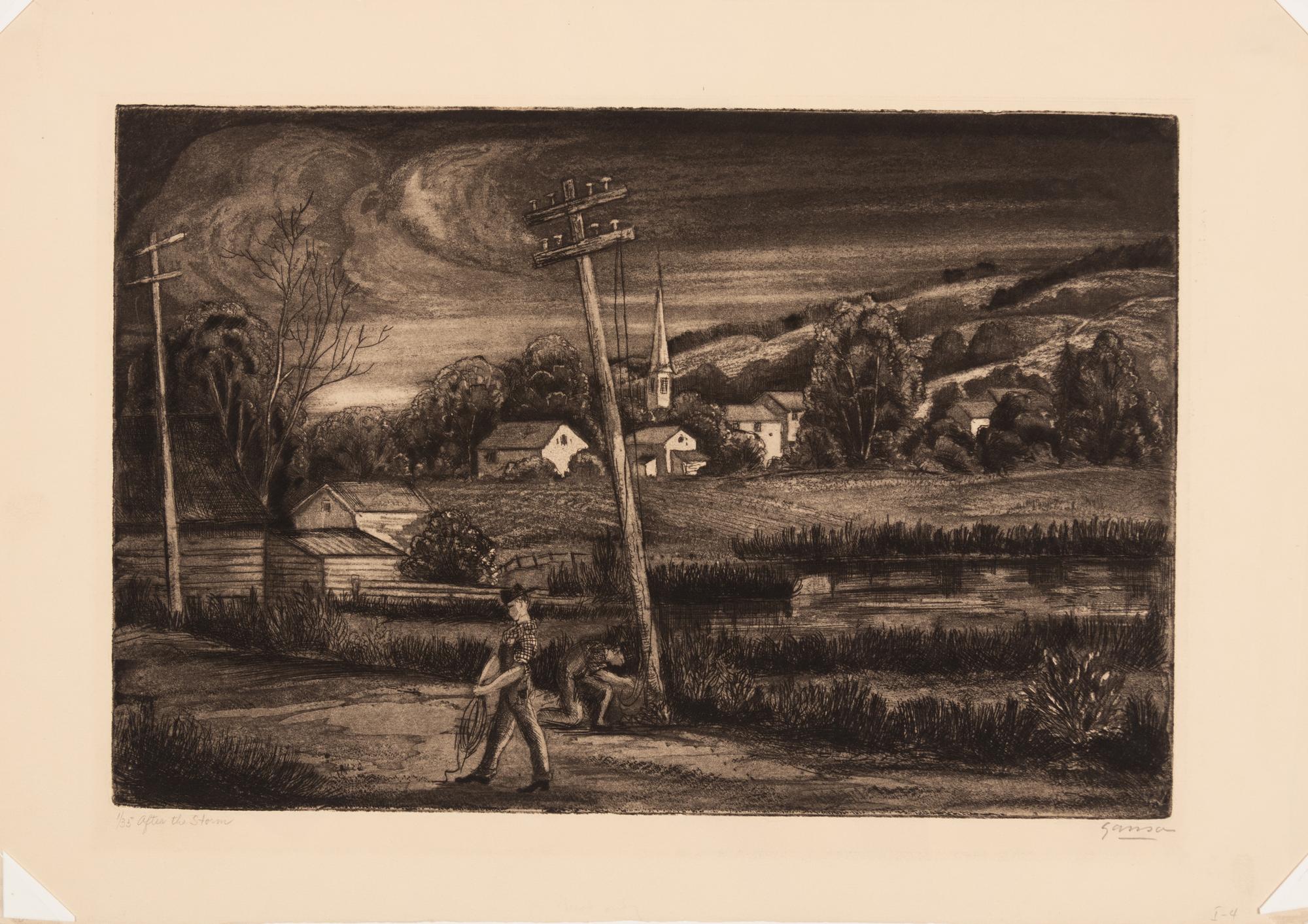 A pair of prints ( Studio Mirror; After the Storm )